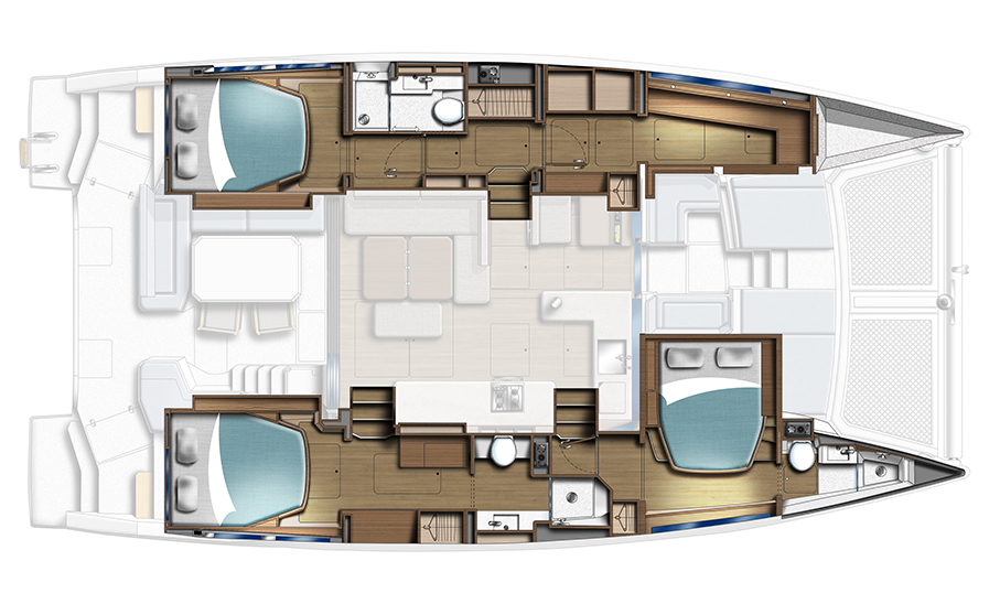 Leopard 46 Catamaran Layout